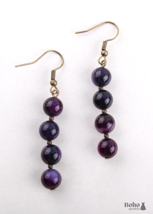 Boho Earrings, RH Dangle Earrings, 3 Balls